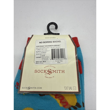 Socksmith Graphic Cotton Crew Socks Hot Dog W Onesize (9-11) Blue Red