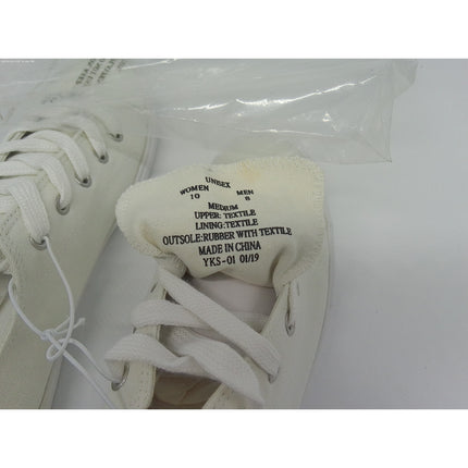 New Unisex Tennis Shoes Casual Low Sneaker White Canvas Lace Up Sz 10w/8m