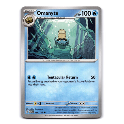 Omanyte Uncommon SV: Scarlet & Violet 151 138/165 NM