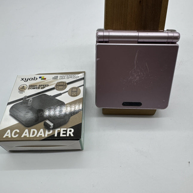 Nintendo Gameboy Advance SP AGS-101 Pearl Pink (GBA) + USB charging cable TESTED