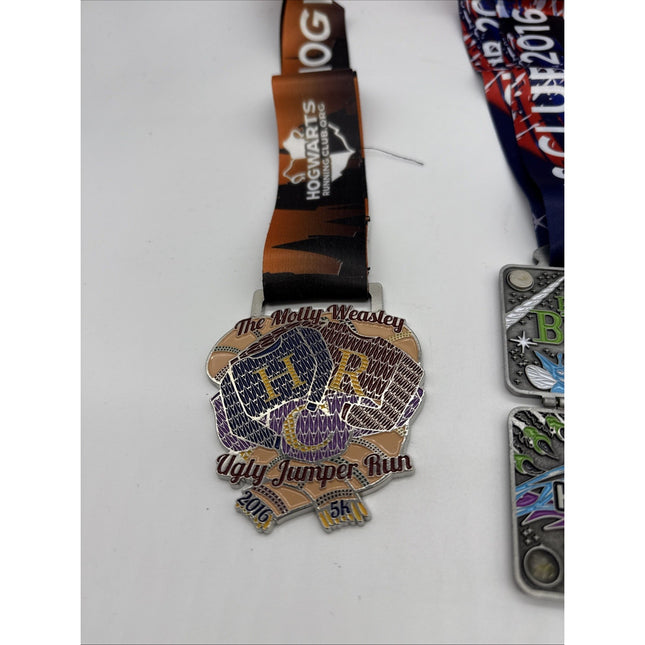 Harry Potter Hogwarts Running Club Race Medals Medallions W/ Lanyards Potterhead
