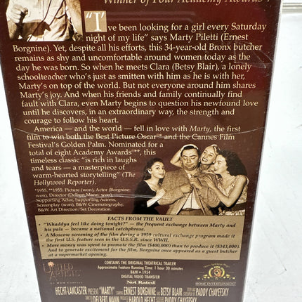 Marty VHS Ernest Borgnine Betsy Blair 1954 - Brand New