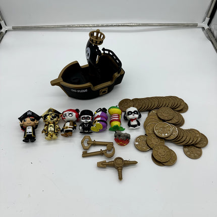 Ryans World Pirate Ship Toy Lot SS RYAN Black Ship With Figures And Coins