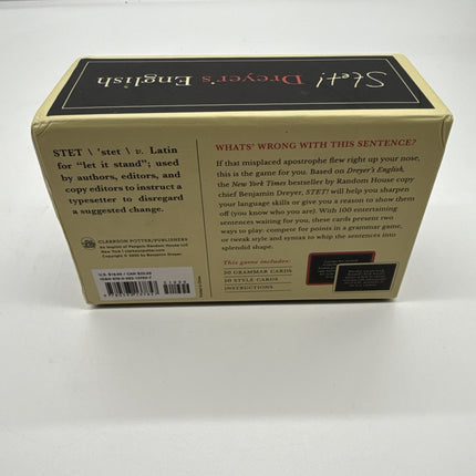 Clarkson Potter Card Game Stet! Dreyer's English Box VG+/EX