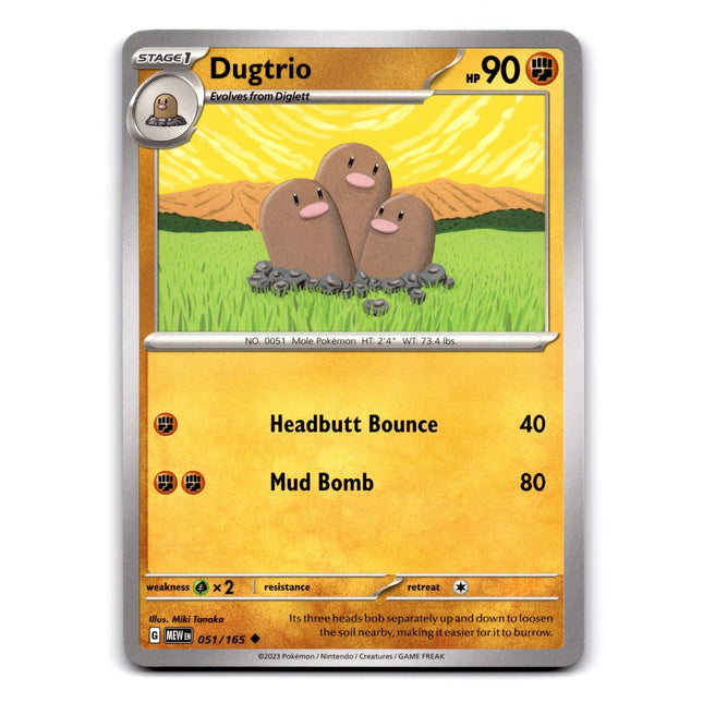 Dugtrio Uncommon SV: Scarlet & Violet 151 051/165 NM