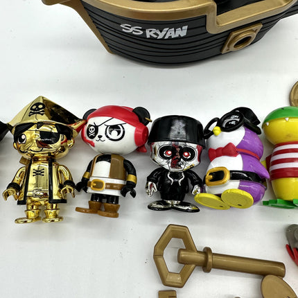 Ryans World Pirate Ship Toy Lot SS RYAN Black Ship With Figures And Coins