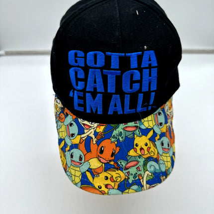 Pokemon Gotta Catch 'Em All Snapback Hat Cap youth size vintage black and blue