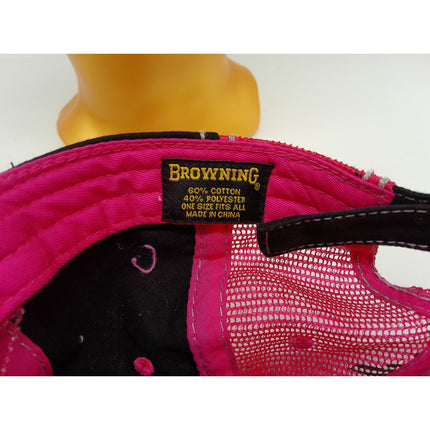 Vintage Ducks Browning Hat Cap 1990s Black hook and loop Embroidered Hunting