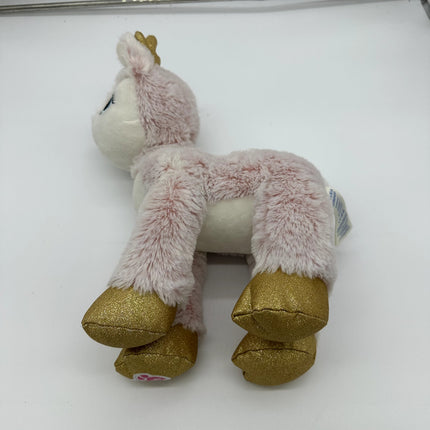 Build A Bear Arctic Pink Reindeer Winter with Gold Sparkle Hooves Stuffed Plush