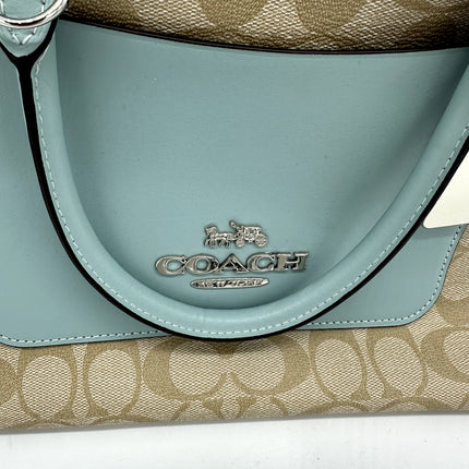 COACH BLUE AND BAIGE EMMA SATCHEL IN SIGNATURE CANVAS B1922-F31468 W WALLETS