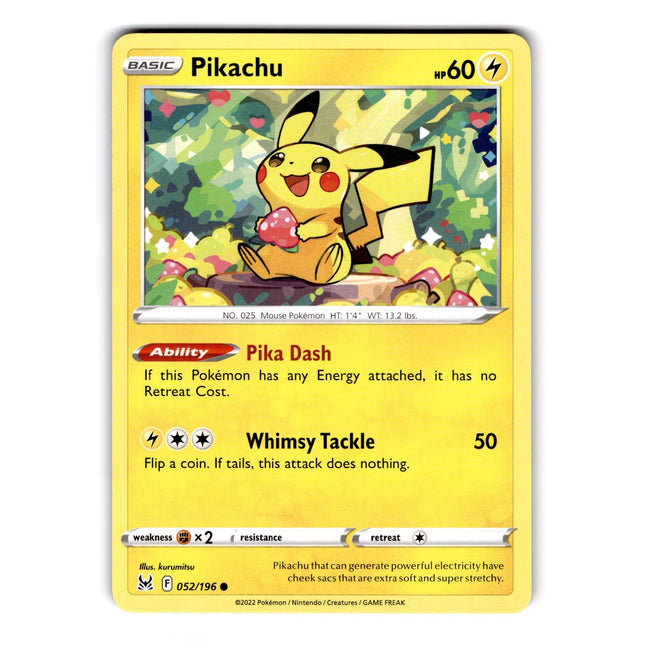 Pikachu Common SWSH11: Lost Origin 052/196 NM