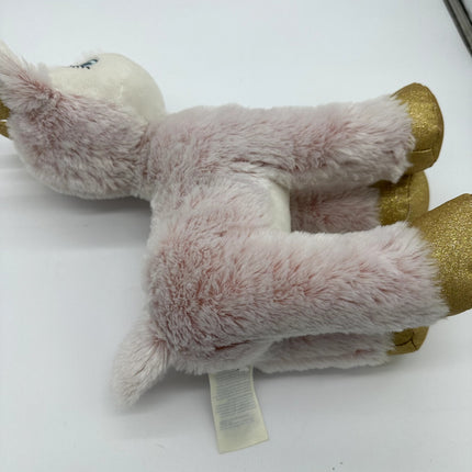 Build A Bear Arctic Pink Reindeer Winter with Gold Sparkle Hooves Stuffed Plush