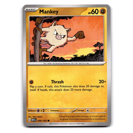 Mankey Common SV: Scarlet & Violet 151 056/165 NM