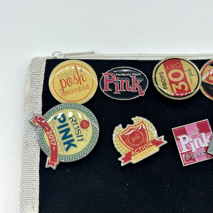 Perfectly Posh - Rush Pink -2000s Bath & Body Lapel Pins Greek Border- 12 lot