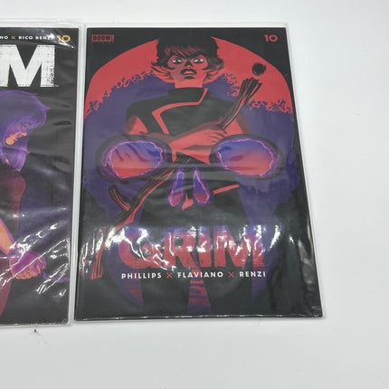 Lot Of 3 GRIM comic books, in dust covers issue #1 And #10 plus #10 varient art