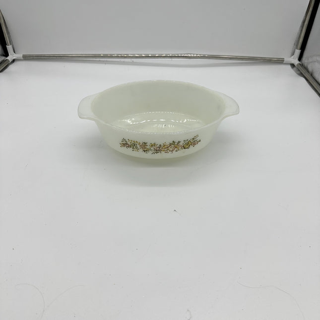 ancor hock Fire King Glass Dish Oven Proof Made In USA vintage floral print