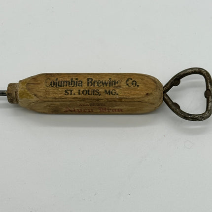 ANTIQUE VINTAGE COLUMBIA BREWING CO., ST. LOUIS, MO. ICE PICK AND BOTTLE OPENER