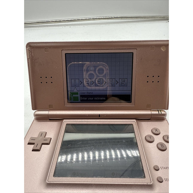 Nintendo DS Lite - Metallic Rose - With Charger - Tested and Working - Fast Ship
