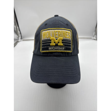 MICHIGAN WOLVERINES BLUE TRUCKER MESH HAT MVP AUTHENTIC NCAA FOOTBALL Vintage