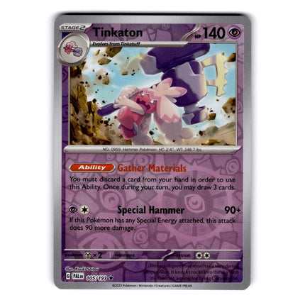 Tinkaton Rare SV02: Paldea Evolved 105/193 NM