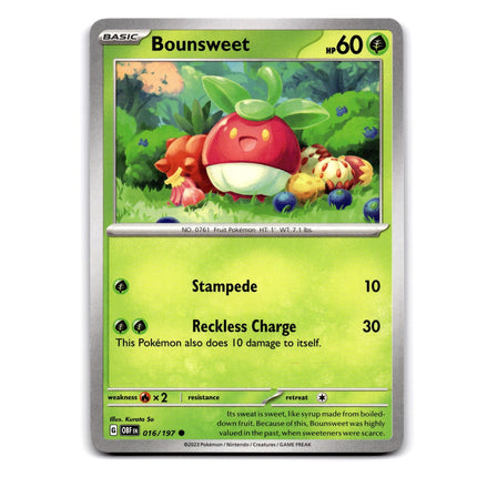 Bounsweet Common SV03: Obsidian Flames 016/197 NM