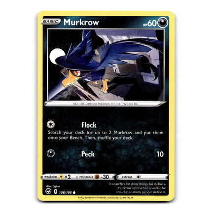 Murkrow Common SWSH12: Silver Tempest 106/195 NM
