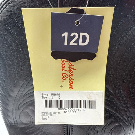 Masterson Boot Company Cowboy Black Cherry Western Boots Size 12 D Style RB875