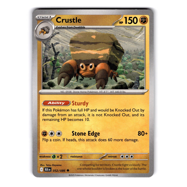 Crustle Uncommon SV: Black Bolt 052/086 NM